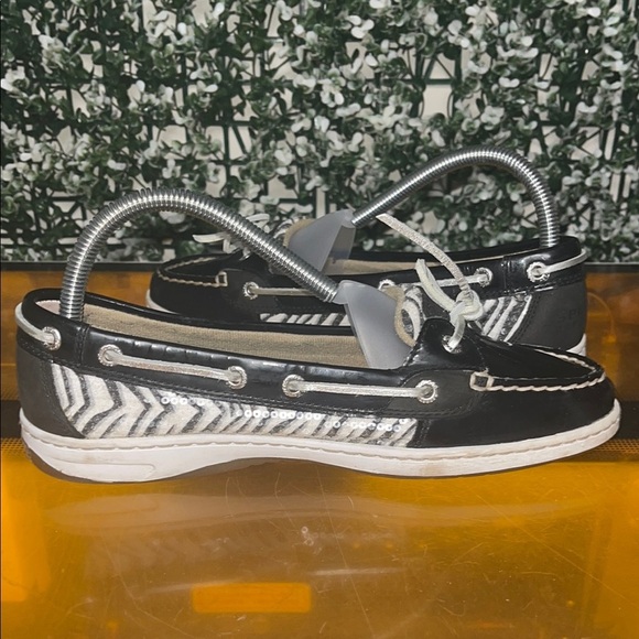 Sperry Black Zebra Boat Shoes - Picture 4 of 10